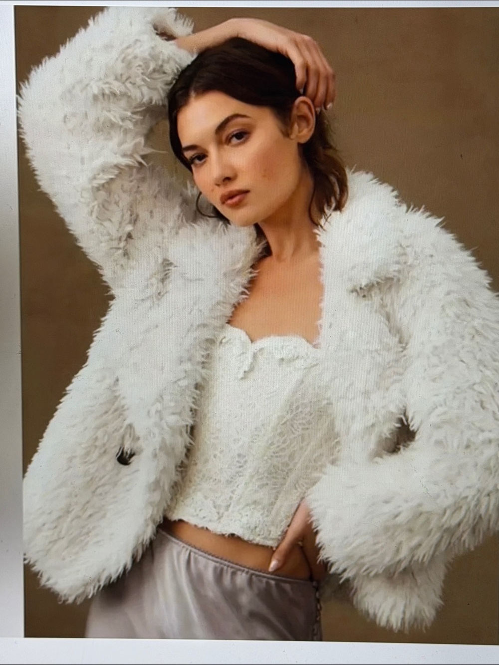Anthropologie Faux Fur Oversized Jacket